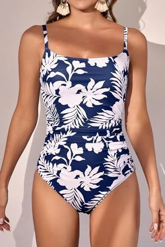 Women's Tummy Control Ruched One Piece Swimsuits