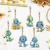 6pcs Dinosaurs DIY Diamond Painting Double Sided Keychains