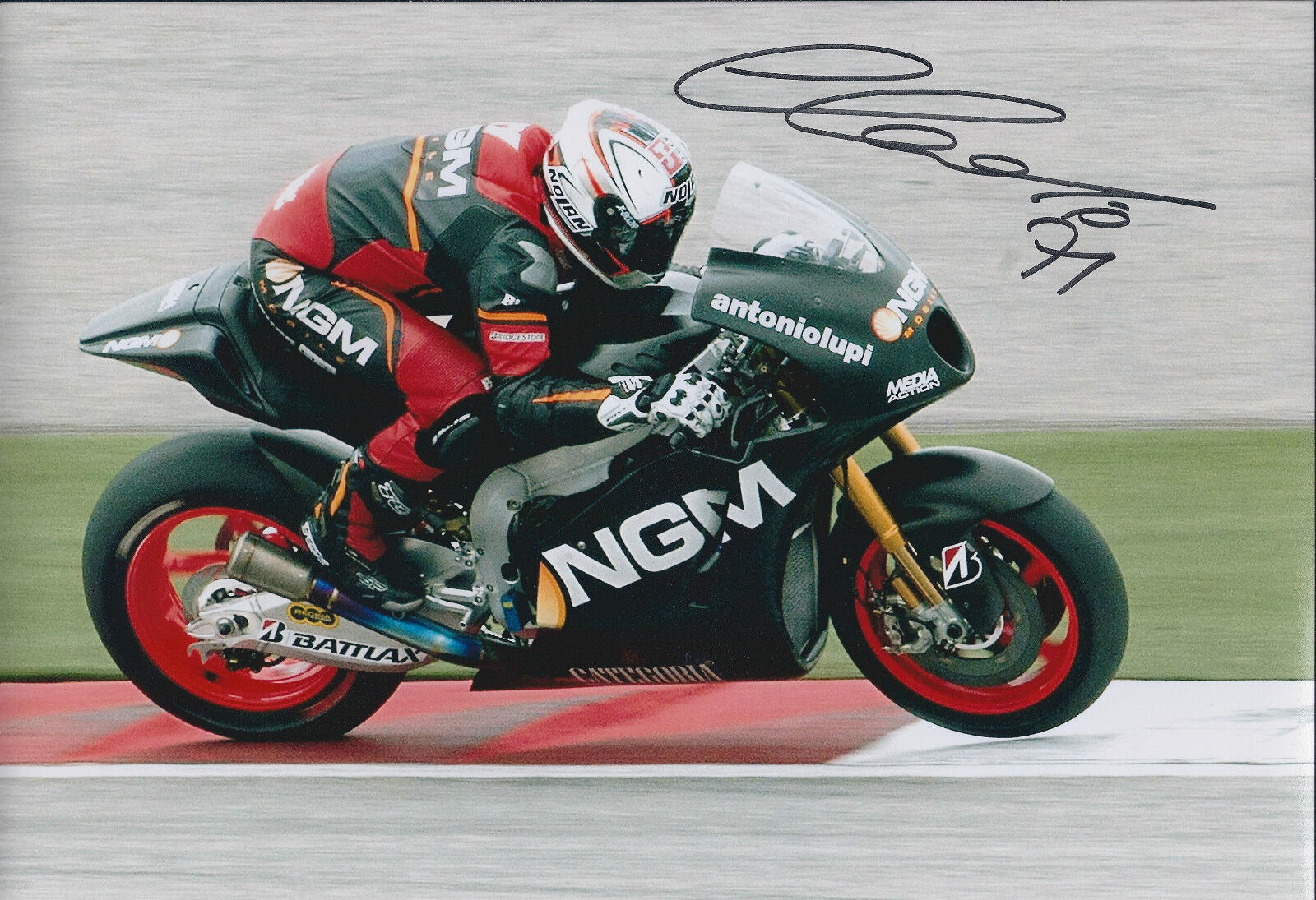 Claudio CORTI MV Agusta SIGNED WSB Autograph Photo Poster painting AFTAL COA Donnington Genuine