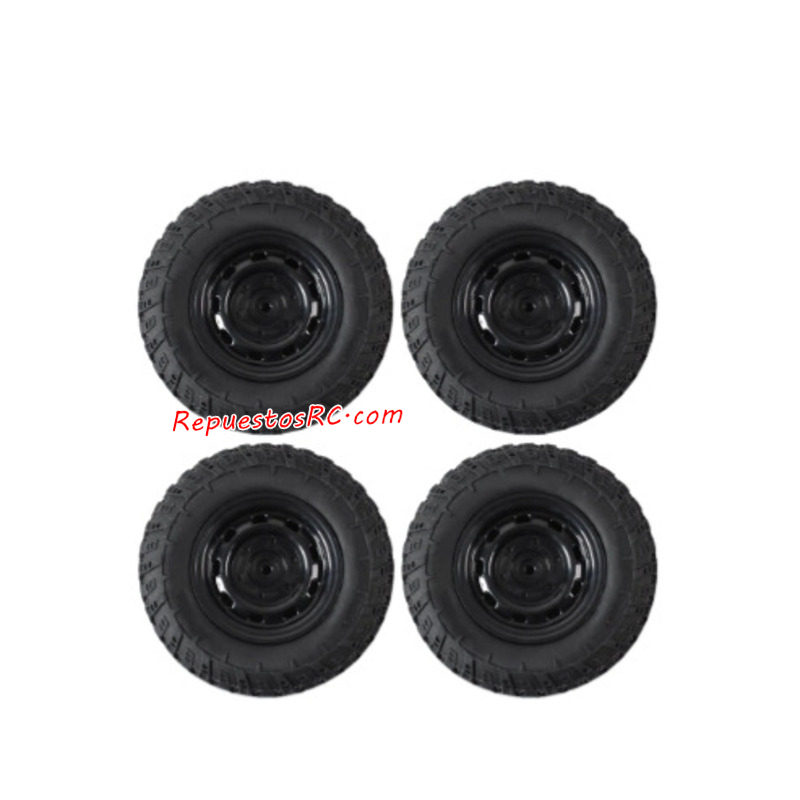 MN Model MN300 Piezas de Mejora para Coche RC Ruedas Negras