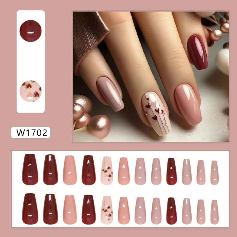 Churchf Churchf Nails Solid Color Wear A Nail Fake Nail Love Removable Beauty Nail Piece Simple Nail Patch 24 Pieces
