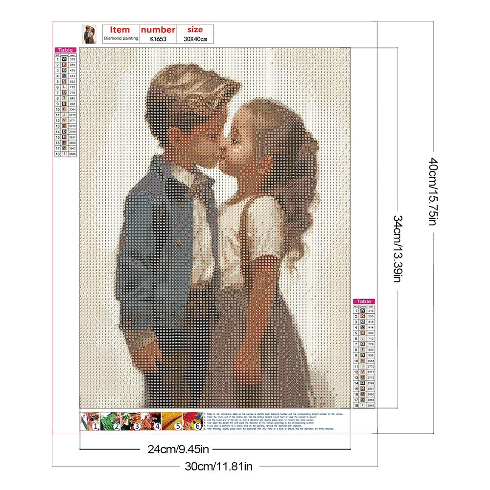 Diamond Painting - Full Round Drill - Kid Sweet Couple(Canvas|30*40cm)