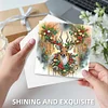 (US Only)6PCS DIY Christmas Elk Diamond Art Greeting Cards Congratulations Cards & Gifts