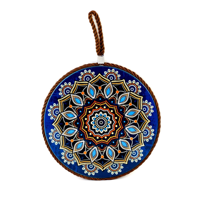 Factory Supply Thermal Transfer Printing 17cm Mandala Ceramic Heat Insulation Pot Mat Home Pot Mat European Style