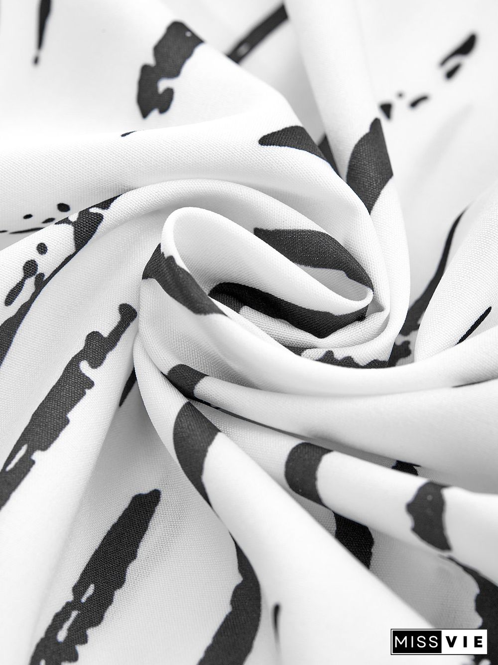 V Neck Striped Long Sleeve Casual Blouse