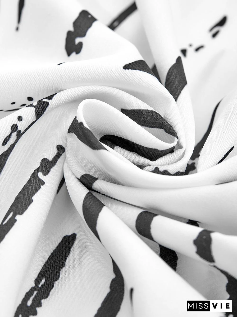 V Neck Striped Long Sleeve Casual Blouse