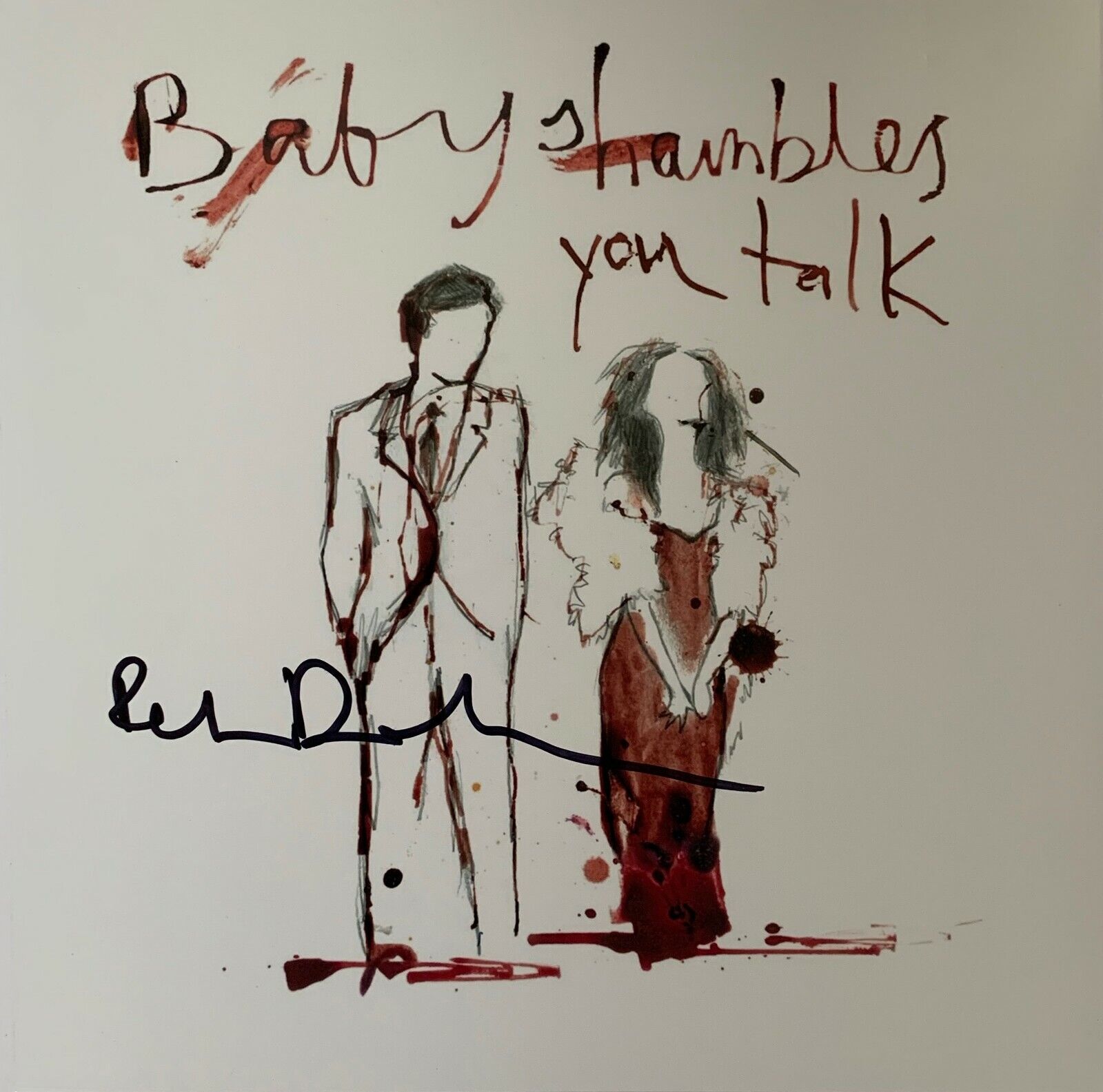 PETE DOHERTY HAND SIGNED 12x12 Photo Poster painting - BABYSHAMBLES YOU TALK ALBUM COVER.