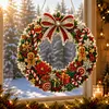 DIY Xmas Wreath Pearl Art Diamond Painting Pendant(Single-Sided)