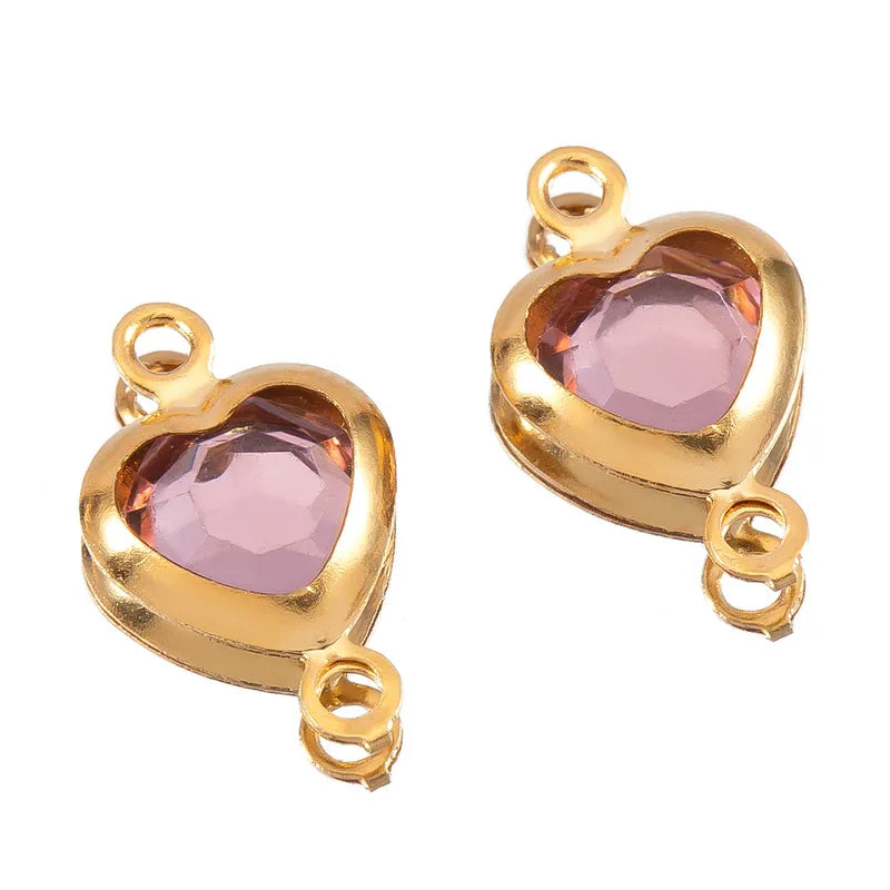 10 PCS/Package 6.5*11.5mm 304 Stainless Steel Zircon Square Pendant Jewelry Accessories