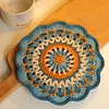 (US Only)Crochet Mandala Coaster Handmade DIY Material Package with Crochet Hook(4)