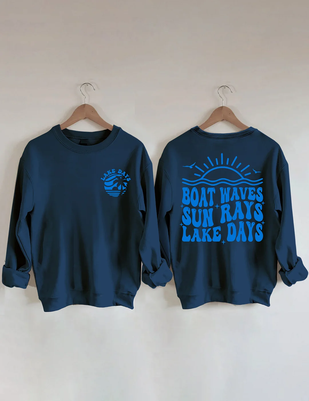 Boat Waves Sun Rays Lake Days Sweatshirt