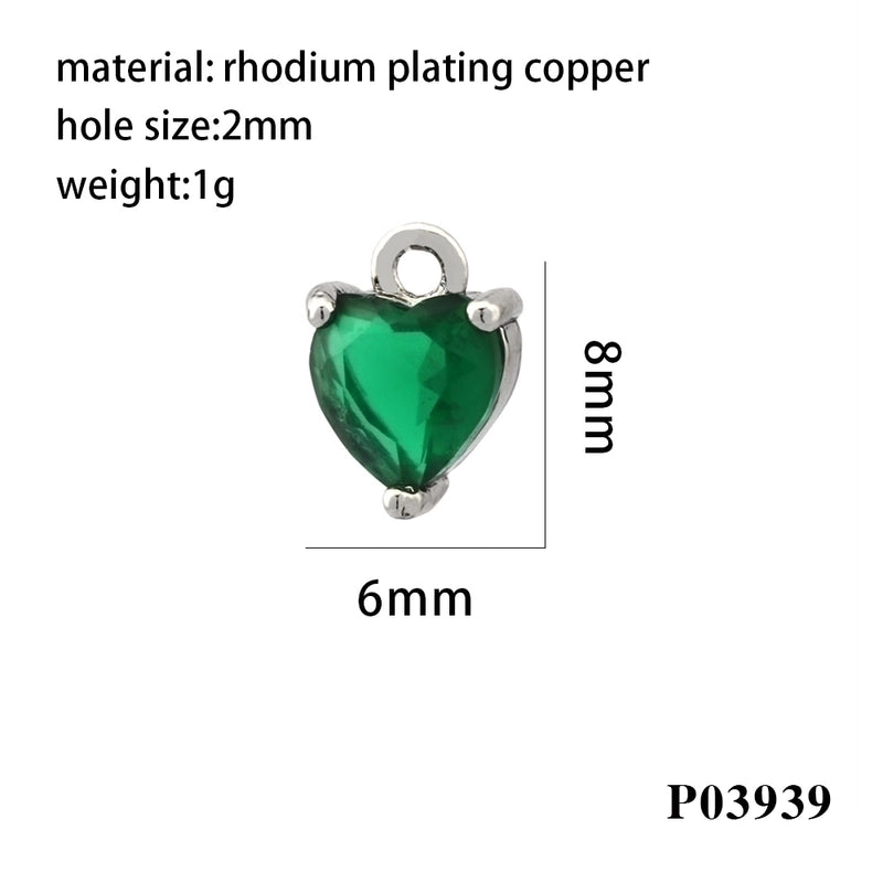 Romantic Minimalist Heart Shape Copper Plating Inlay Zircon 18k Gold Plated Valentine’s Day Charms