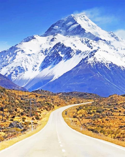 

New Zealand Snow Mountain – Paint By Numbers - 40*50CM, 501 Original