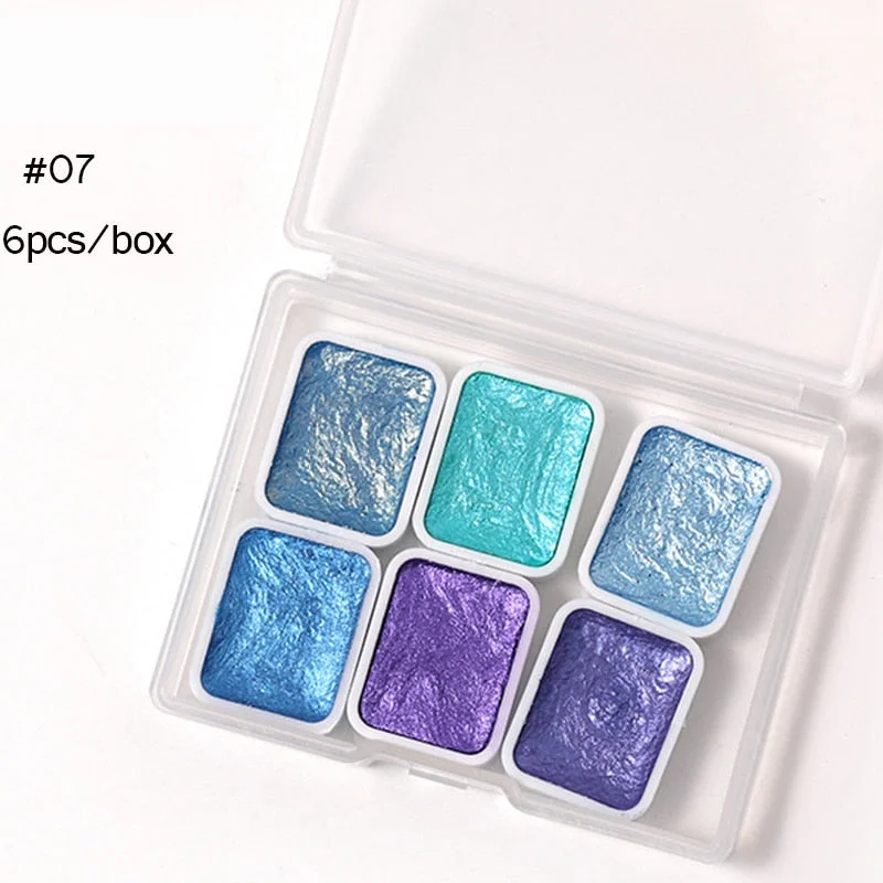 6/12pc Blooming Paints Watercolor Nail Powder For Nails Abstract Nail Art Pigment Magic Pearl Chrome Glitter Manicure Nails-Nail Inspo