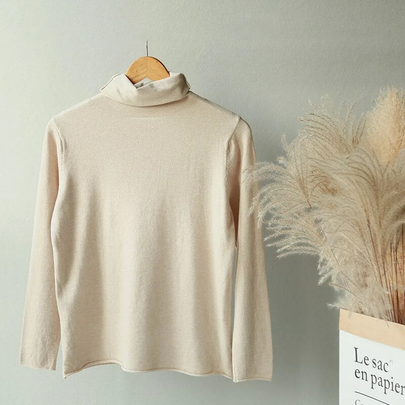 Lizkova Winter Pink Turtleneck Sweater Women Knitted Soft Warm Pullover 2020 Ladies Casual Tops