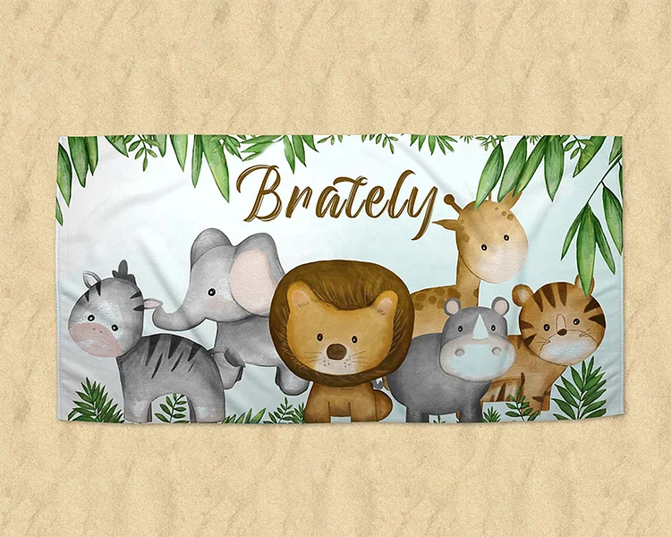 Personalized Kids Zoo Towel For Summer&Beach|CGTowel96