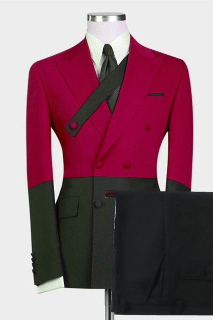 Bellasprom Handsome Red Bested Fited Men's Wearhouse Wedding Suits Bellasprom