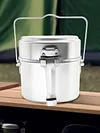 Aluminum Alloy Lunch Boxes Pot W/ Handle Metal Lunch Box for Camping and Travel
