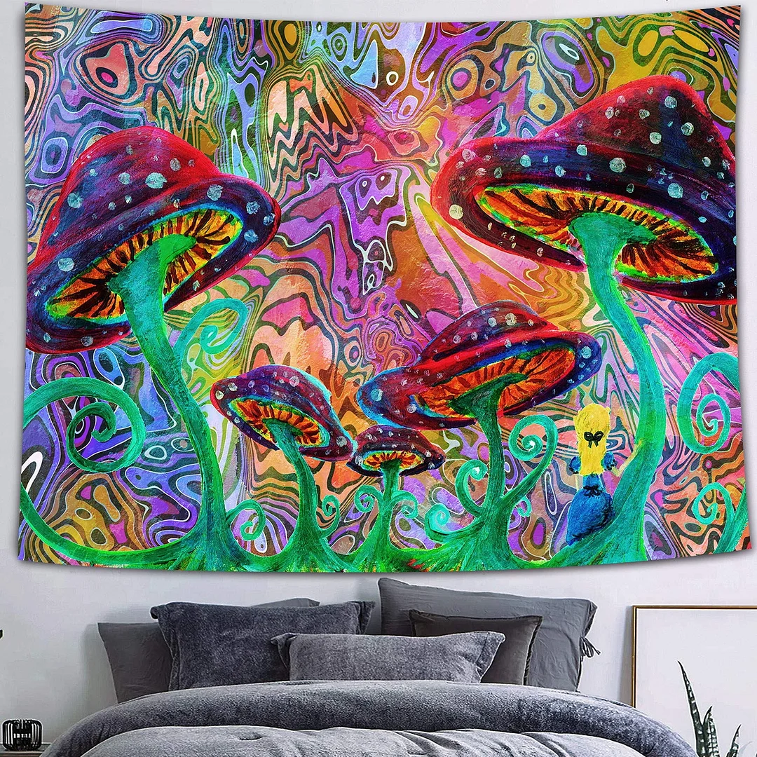 Psychedelic Wall Decor Indian Mandala Tapestry Hippie Dazzling Landscape Wall Hanging Blanket Bohemia Abstract Trippy Bedspread