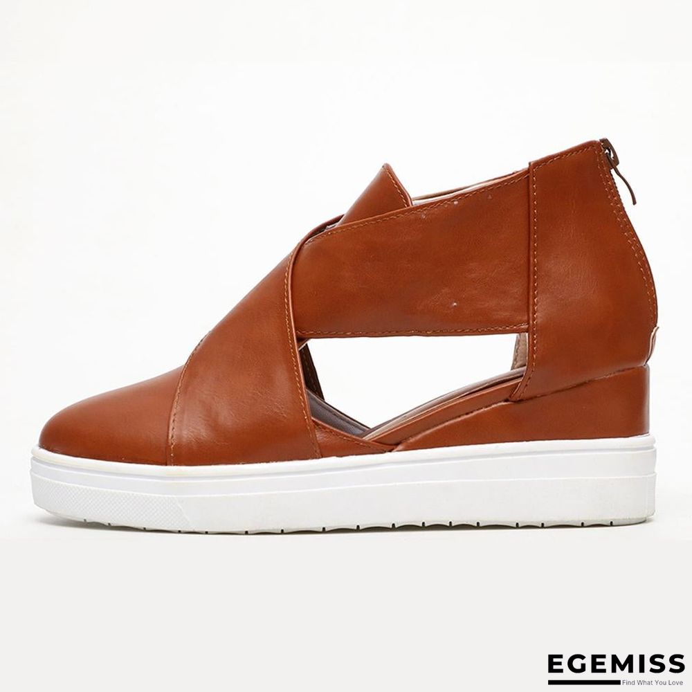 Women Solid High Flats wedges Heel Height Increasing Chunky Platform Vulcanized Sneakers Shoes | EGEMISS