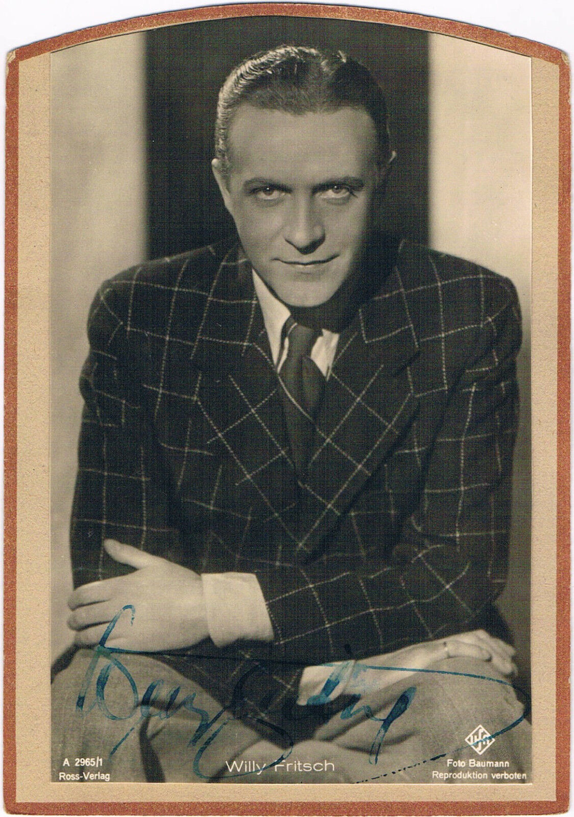 Willy Fritsch 1901-73 genuine autograph signed postcard Photo Poster painting 3.5x5.5