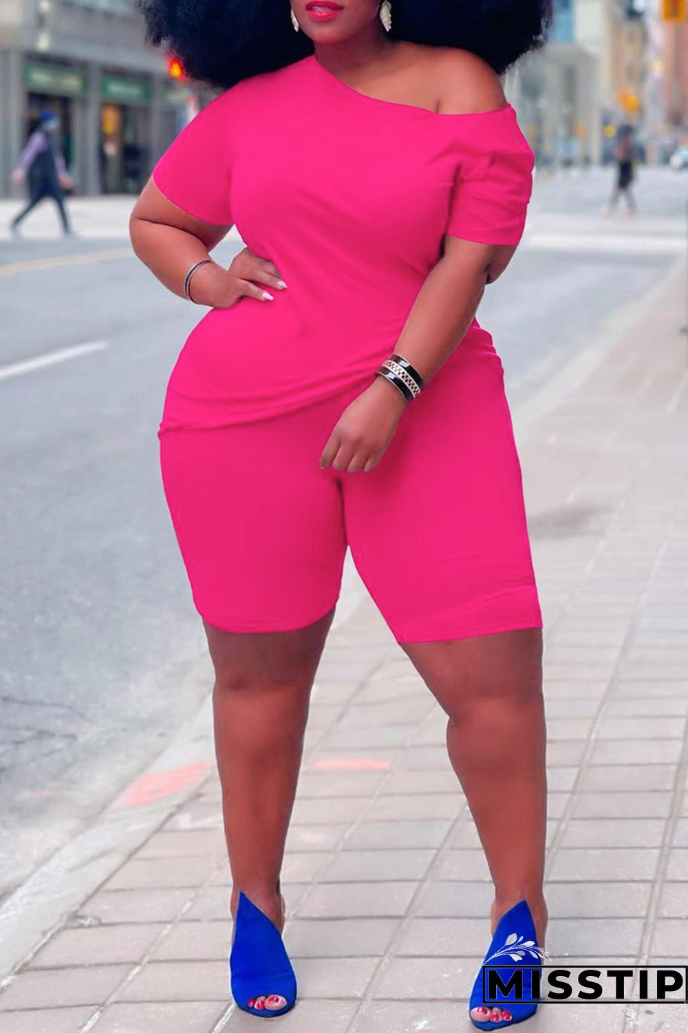 Yellow Fashion Casual Solid Basic Plus Size Two Pieces