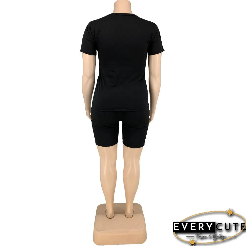 Plus Size Summer Casual Solid Color Short Sleeve Round-neck T-Shirt