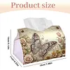 Retro Butterfly DIY PULeather Diamond Painting Tissue Box for Adults Beginners Gem Art Painting Napkin Holder for Living Room Bedroom Bathroom Table Decor