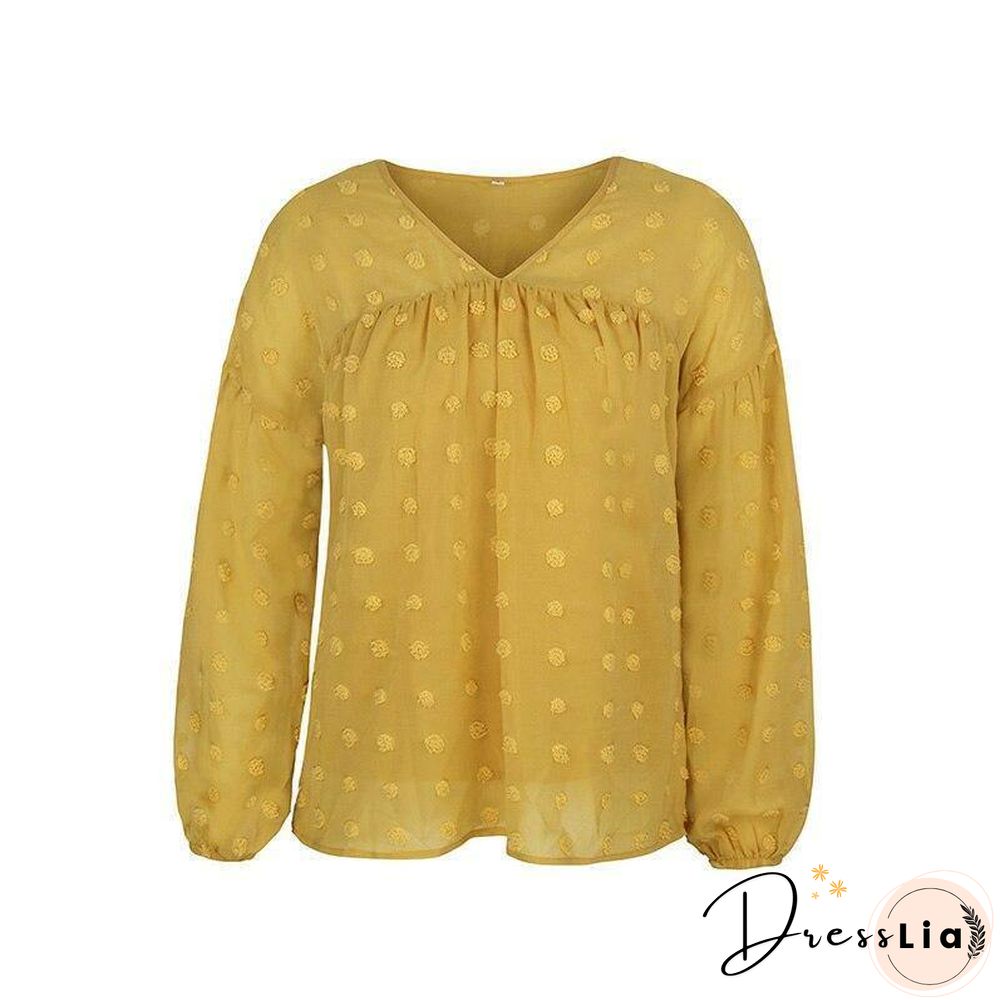 Spring New chiffon blouse women fashion neck full sleeve summer shirt tops for casual