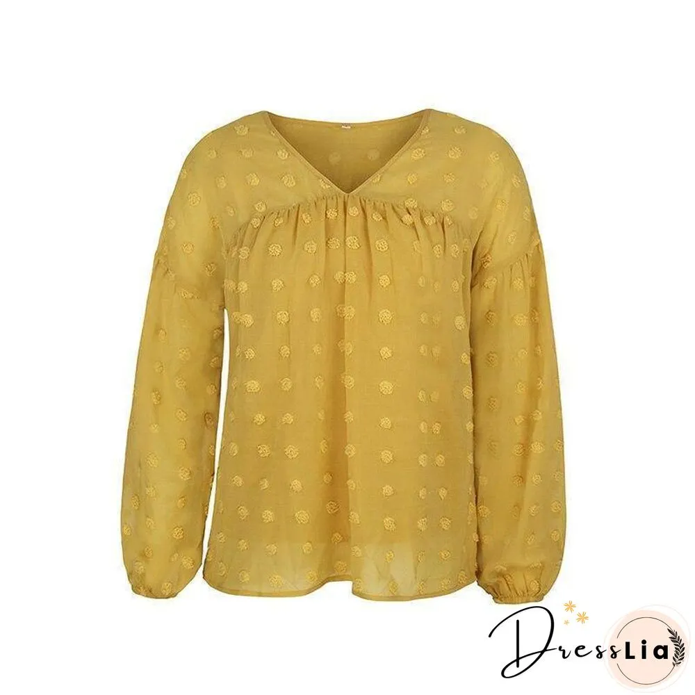 Spring New chiffon blouse women fashion neck full sleeve summer shirt tops for casual