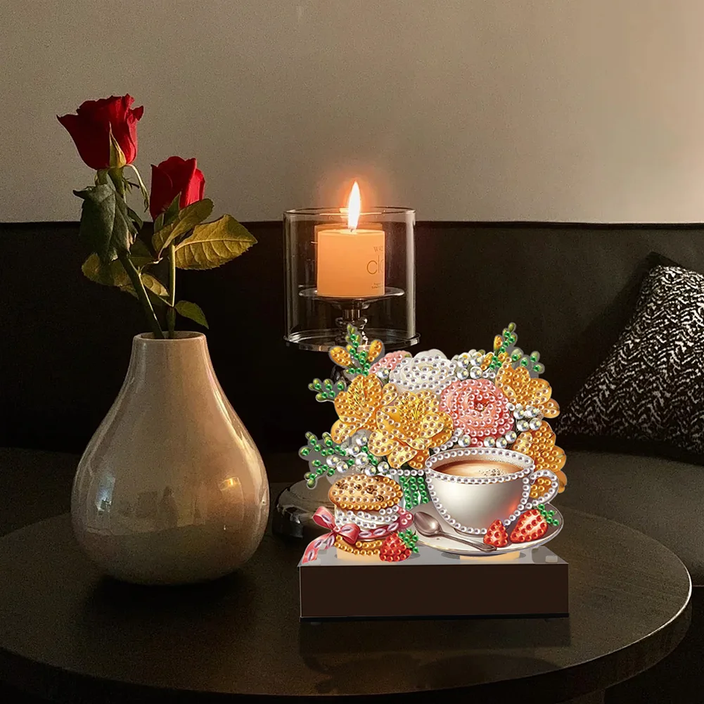 DIY Coffee Diamond Painting Candle Holder Ornaments Aromatherapy Candle Holder