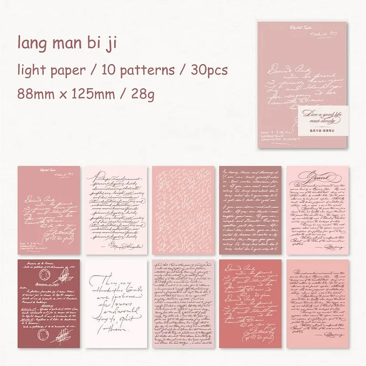 Journalsay 30 Sheets Literary English Text Decor Material Paper