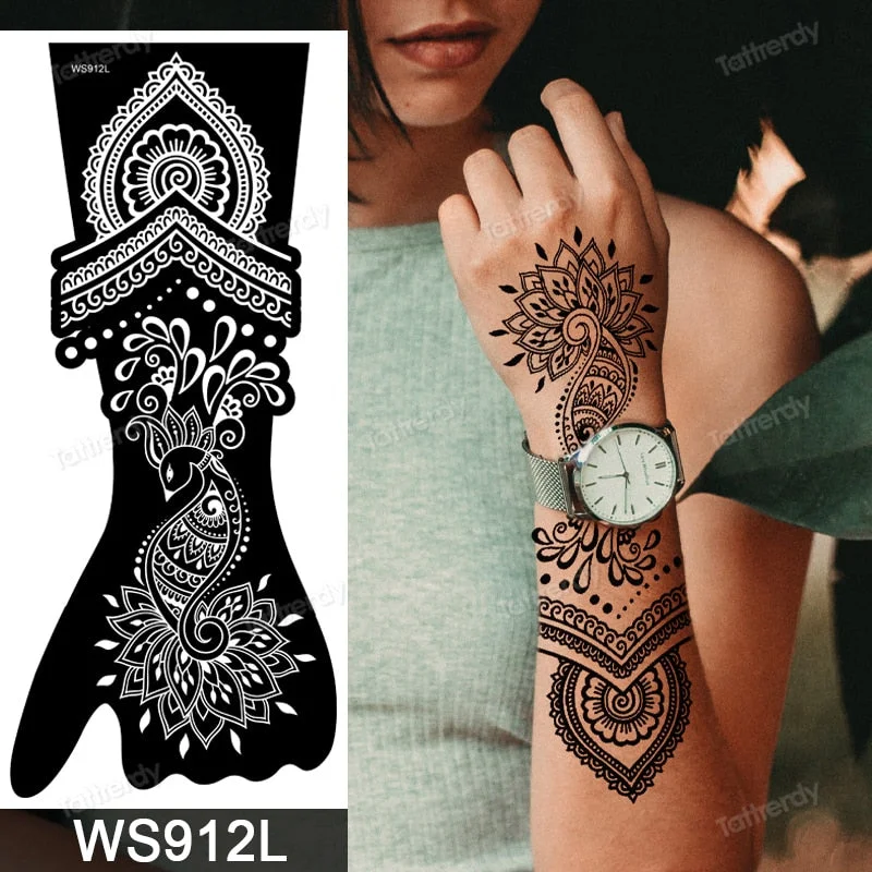 1 Sheet Flower Lace Henna Stencil Body Art Temporary Tattoo Sticker Airbrush Print Stencil Stamp Plates Template Mandala Wedding
