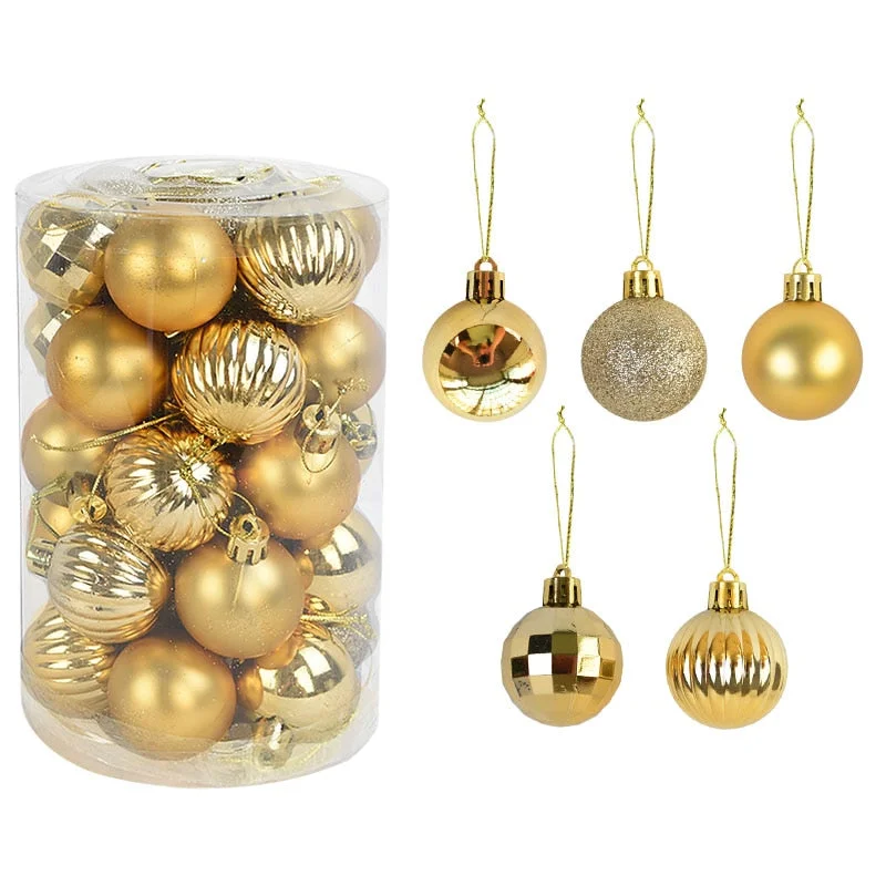 34pcs 4cm Christmas Tree Decorations Balls Bauble Xmas Party Hanging Ball Ornaments Christmas Decorations for Home New Year Gift