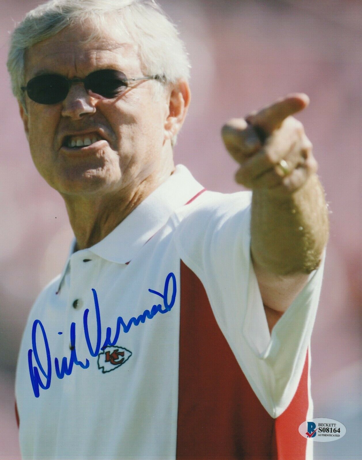 DICK VERMEIL Signed KC CHIEFS 8x10 Photo Poster painting w/ Beckett COA