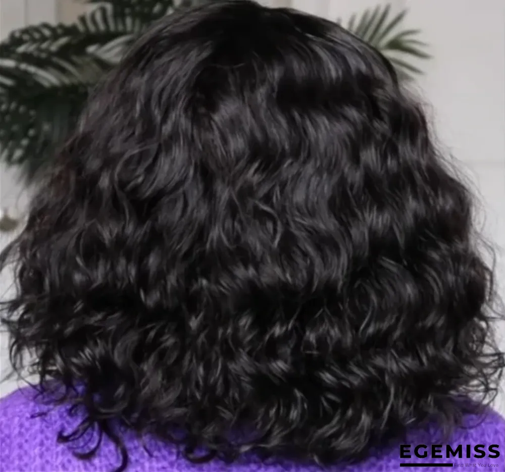 Chemical Fiber Black Long Curly Hair Wig Headgear | EGEMISS