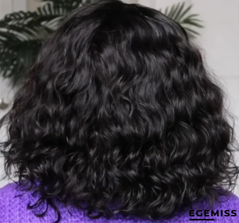 Chemical Fiber Black Long Curly Hair Wig Headgear | EGEMISS