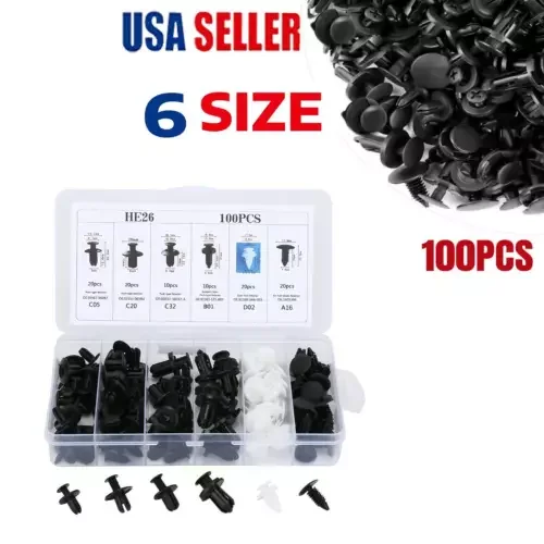Dronehint 100Pcs Clips Retainers Rivet Bumper Fender Engine Parts Push Pin Accessories Kit (For: GMC) Parts