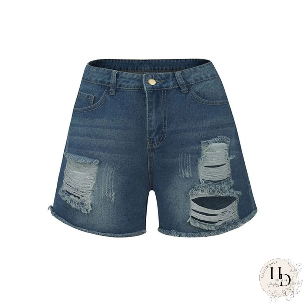 Women Fashion Ripped Denim Shorts Casual Summer Slim Short Jeans Legging Pant Plus Size S-
