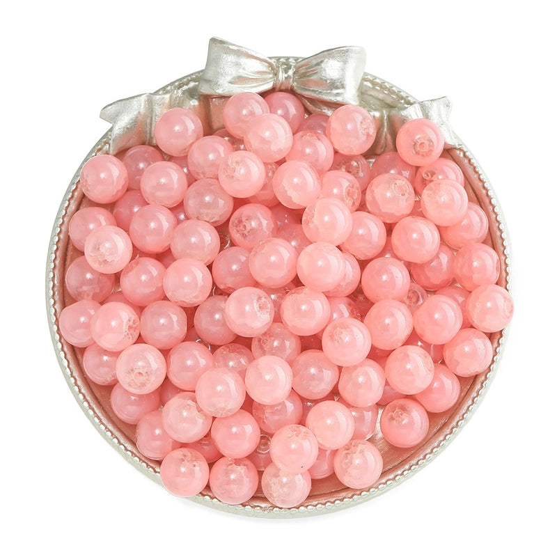 50 PCS/Package Diameter 10mm Diameter 4mm Diameter 8mm Glass Solid Color Jewelry Accessories