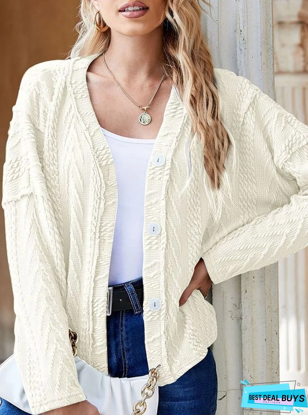 Loose Casual Jacquard Sweater Cardigan