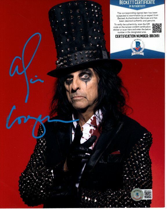 ALICE COOPER signed 8x10 Photo Poster painting Beckett BAS