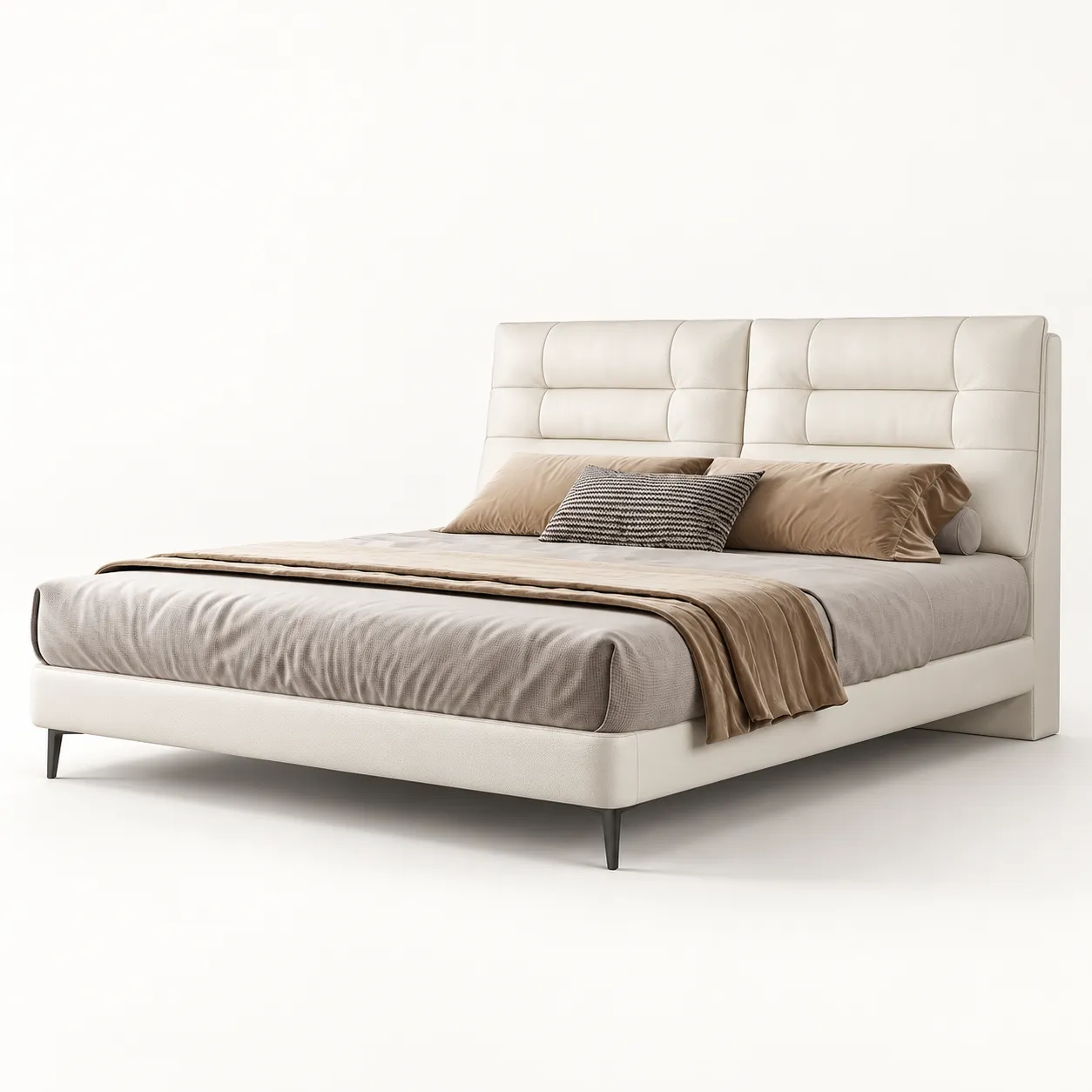 Upholstered Bed 235384 — white studio view