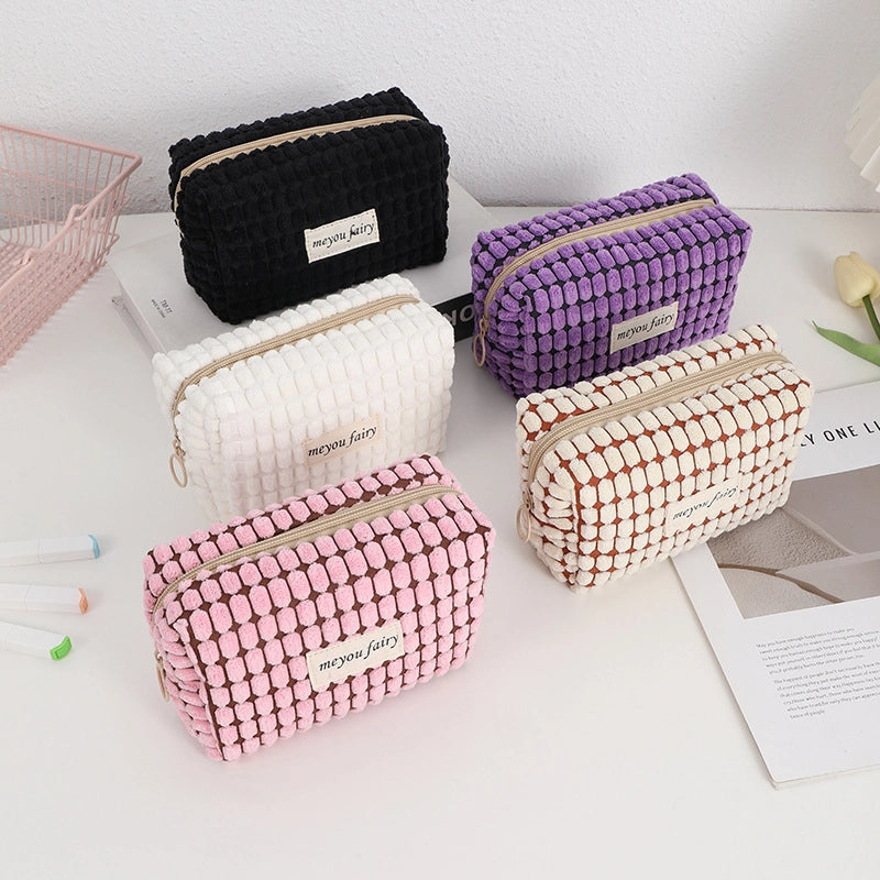 1 Piece Solid Color Class Learning Polyester Minimalist Pencil Case