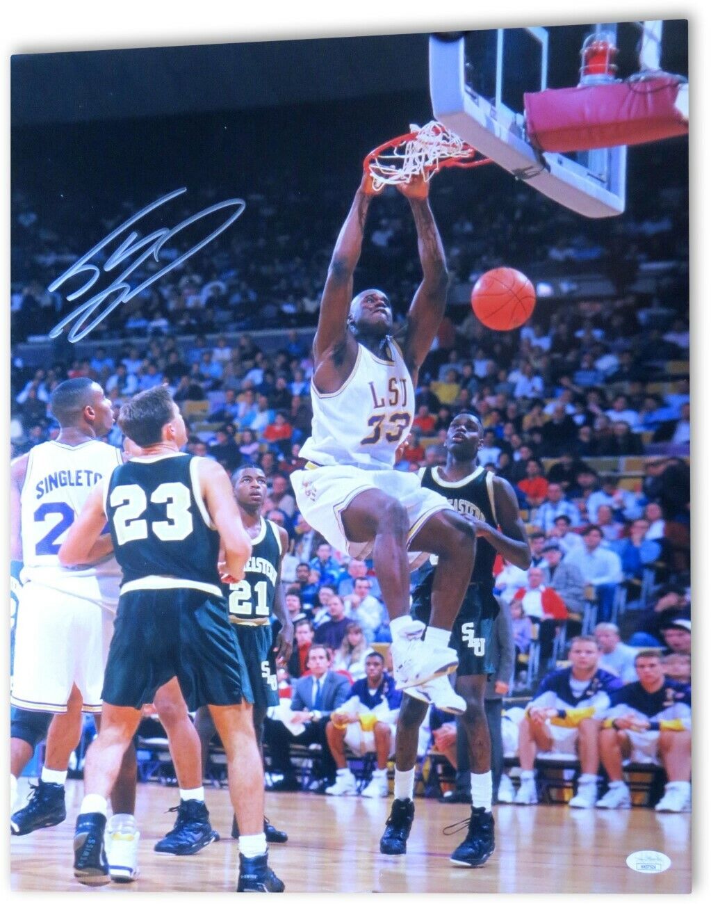 Shaquille O'Neal Signed Autographed 16X20 Photo Poster painting LSU Monster Dunk JSA COA