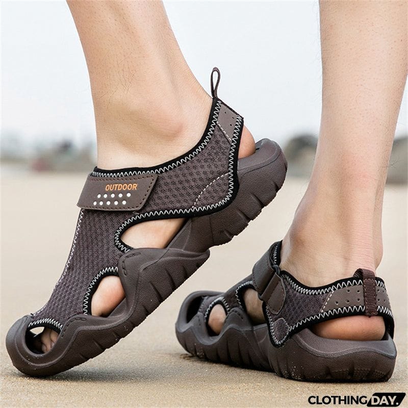 Large Size Cozy Mesh Velcro Sandals for Male