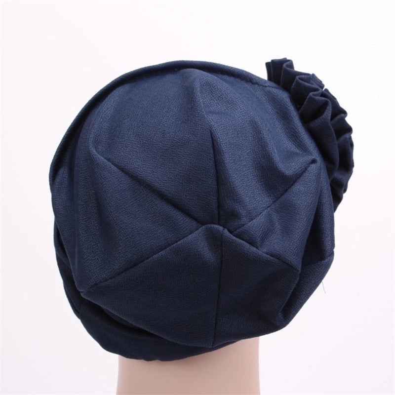 Women’s Ethnic Style Solid Color Flower Beanie Hat