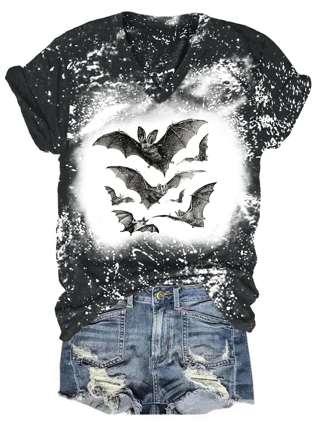 Halloween Vintage Bats Tie Dye Shirt