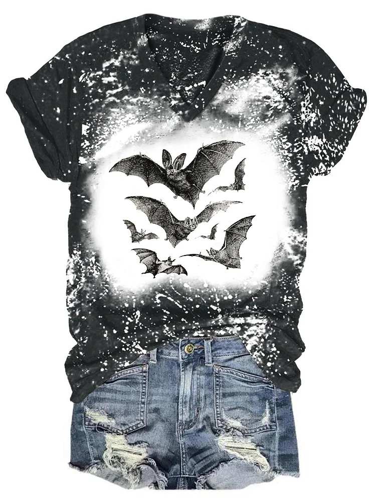 Halloween Vintage Bats Tie Dye Shirt
