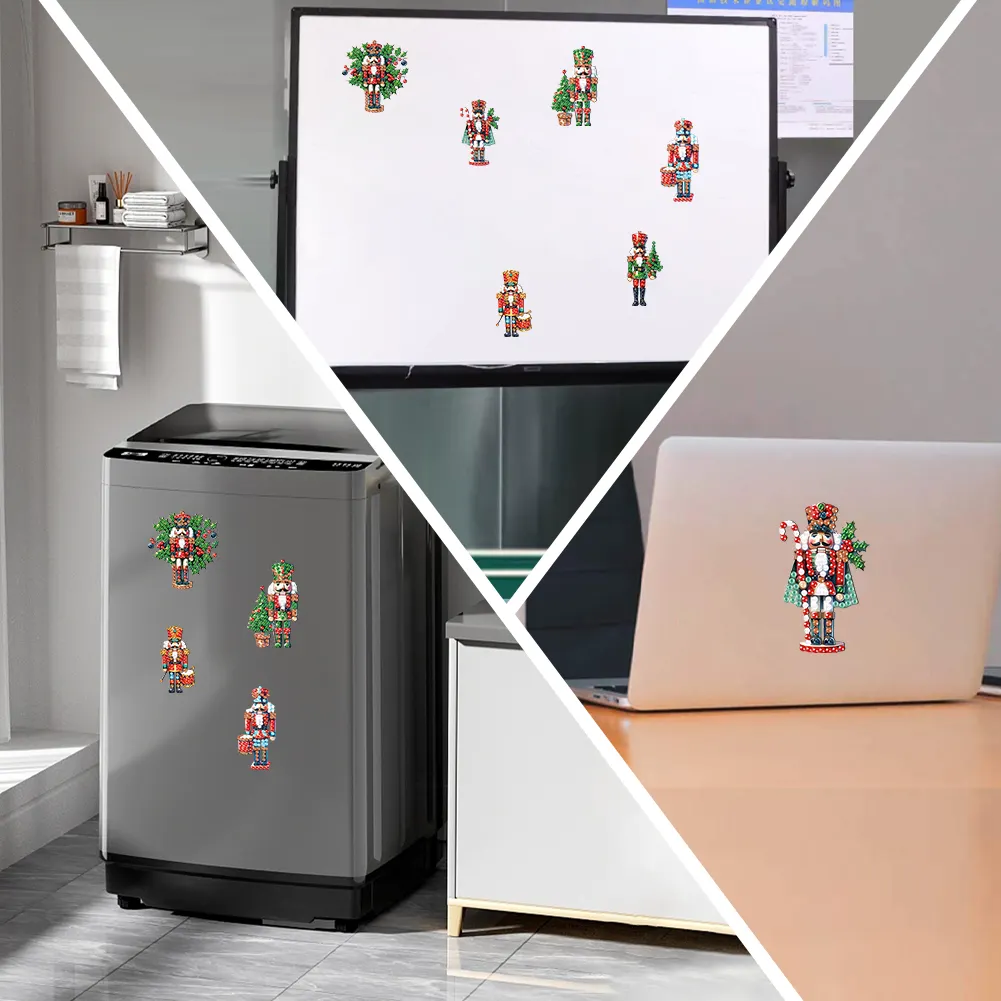 6Pcs Acrylic Special Shape Christmas Nutcracker Fridge Stickers (LY836)
